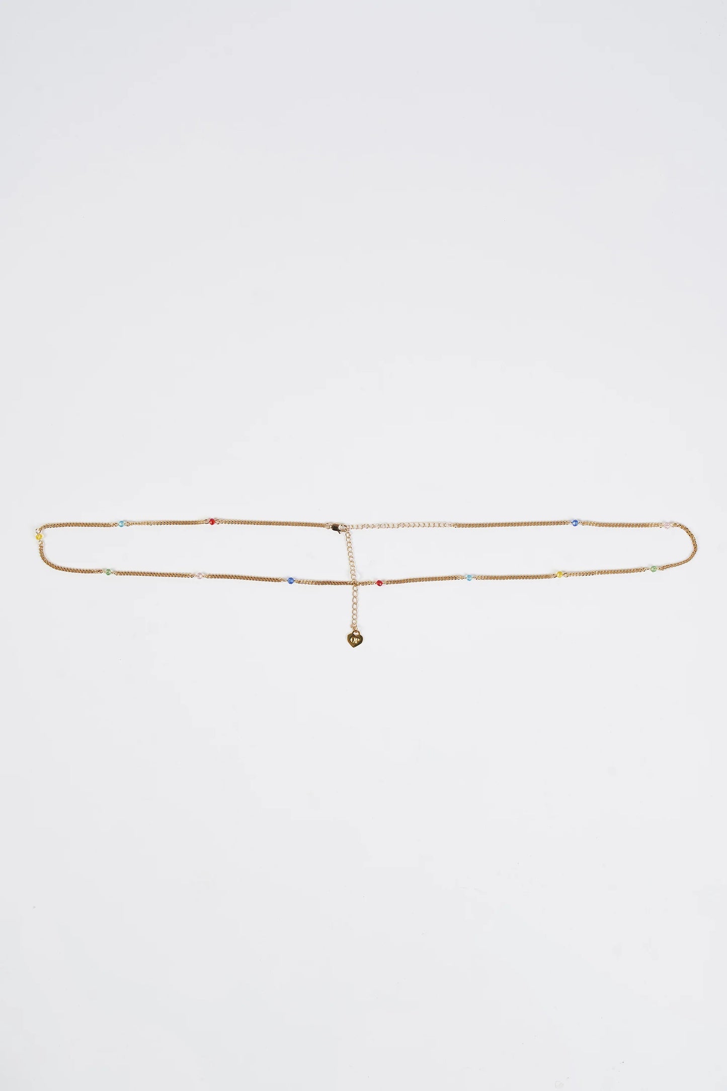 Crystal-Embellished Waist Chain in Gold-Tone Metal