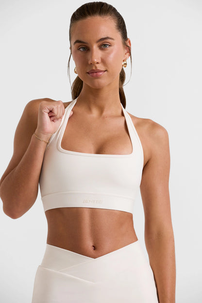 Halterneck Crop Top in White