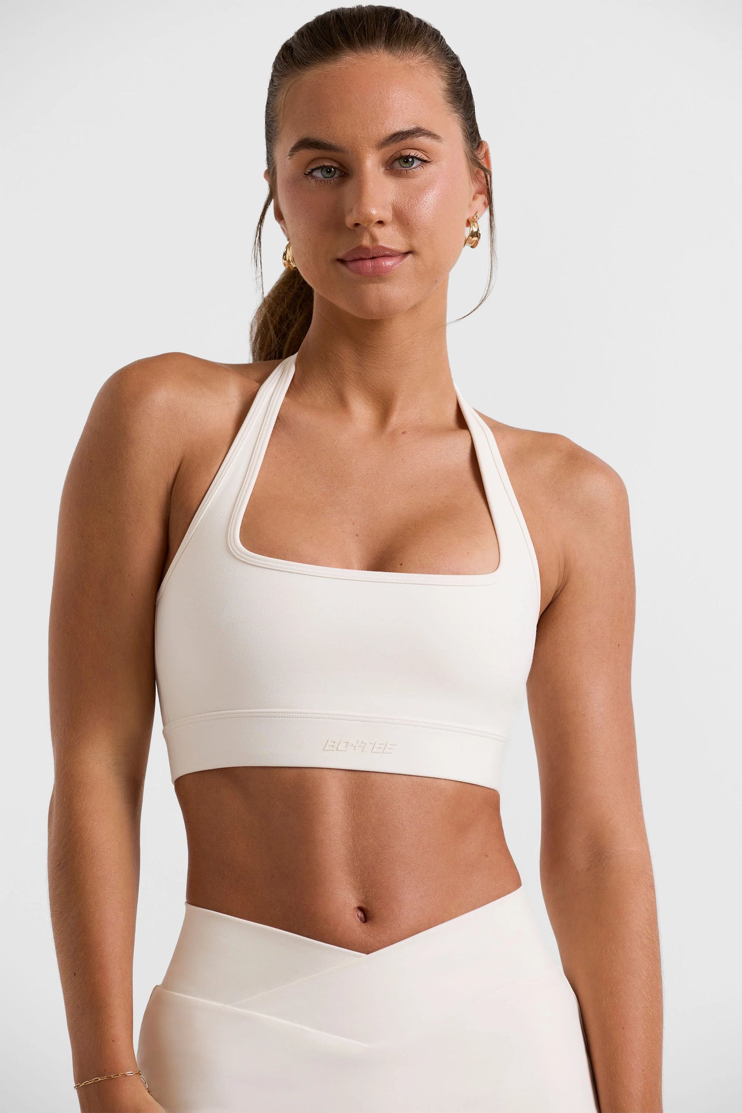 Halterneck Crop Top in White