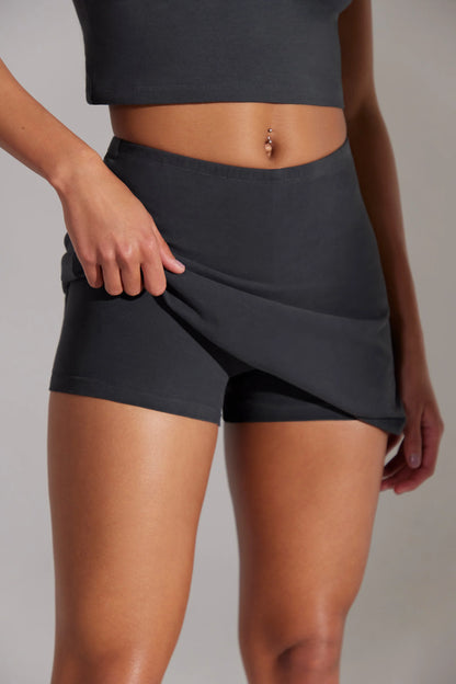 A-Line Mini Skort in Washed Black