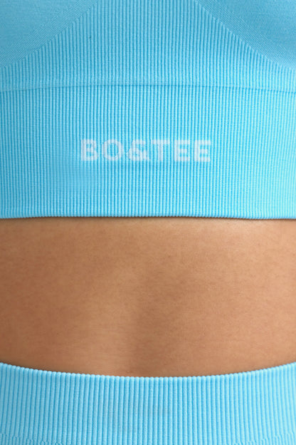 Define Luxe Halterneck Sports Bra in Sky Blue