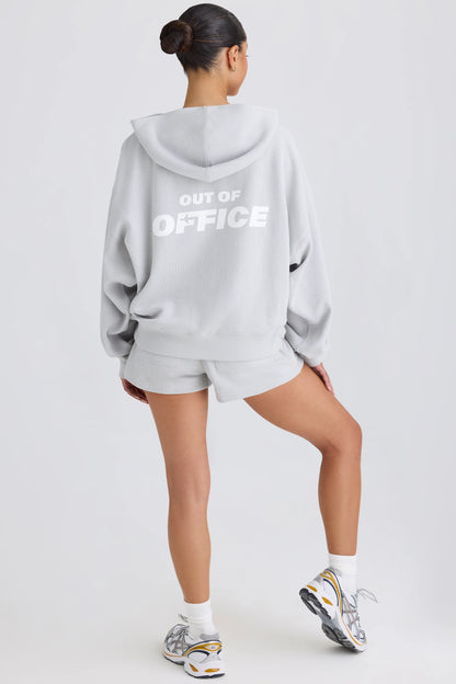 Graphic-Print Hoodie in Pacific Grey