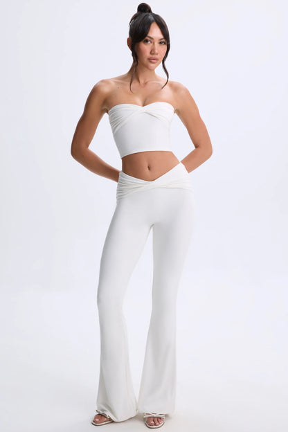 Twist-Front Bandeau Top in White