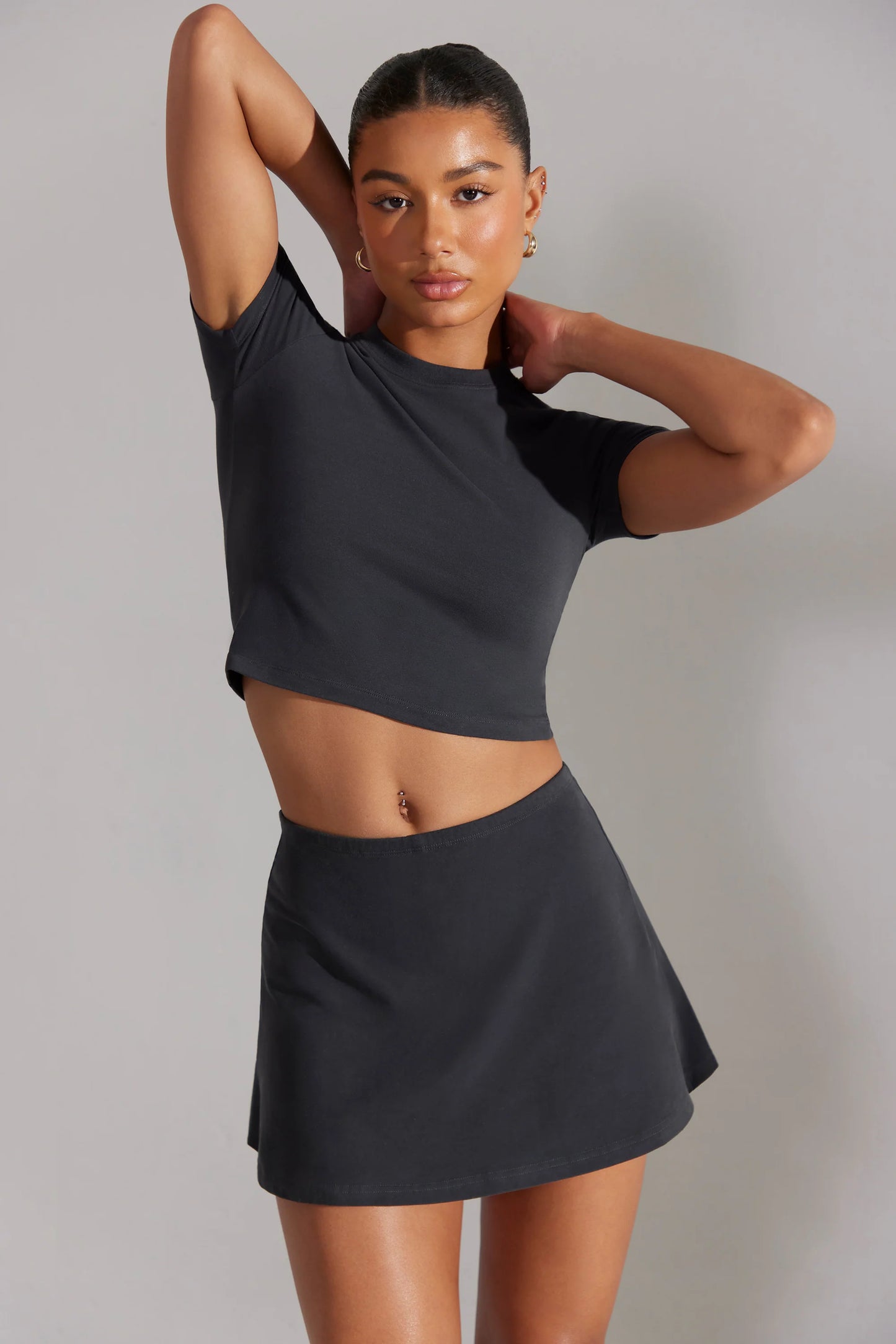 A-Line Mini Skort in Washed Black