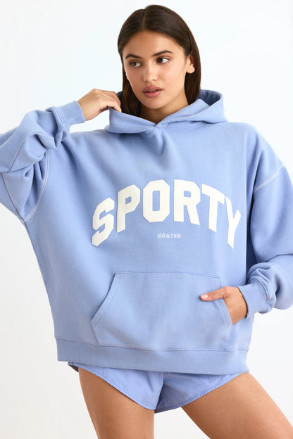 Oversized Hoodie in Lavender Blue