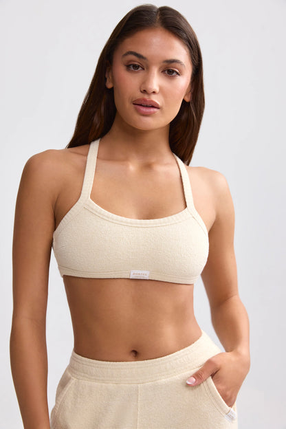 Terry Towelling Scoop-Neck Bralette in Cream