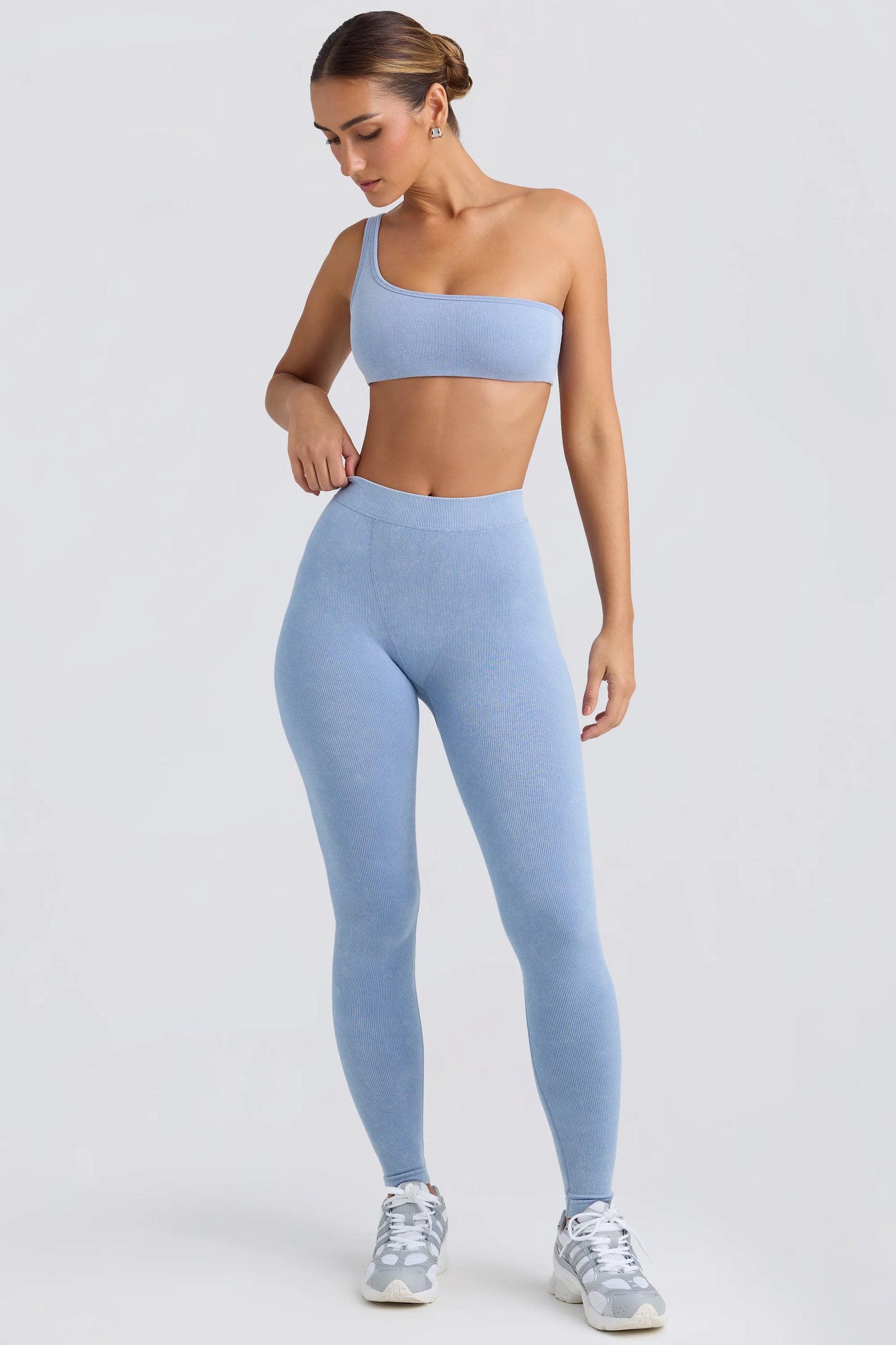 Seamless Rib Leggings in Washed Blue