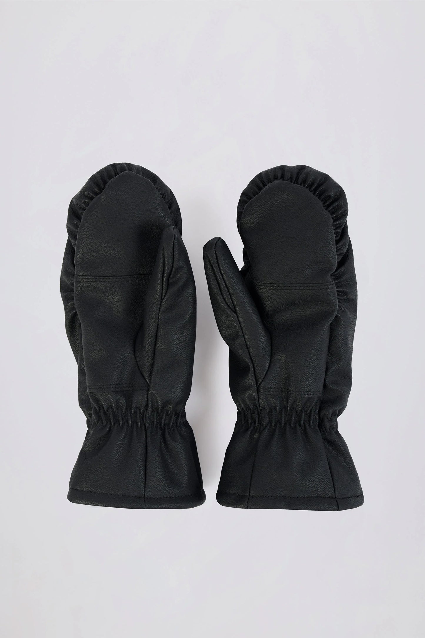 Faux-Leather Gloves in Black