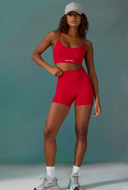 Super Sculpt Seamless Mini Shorts in Tango Red