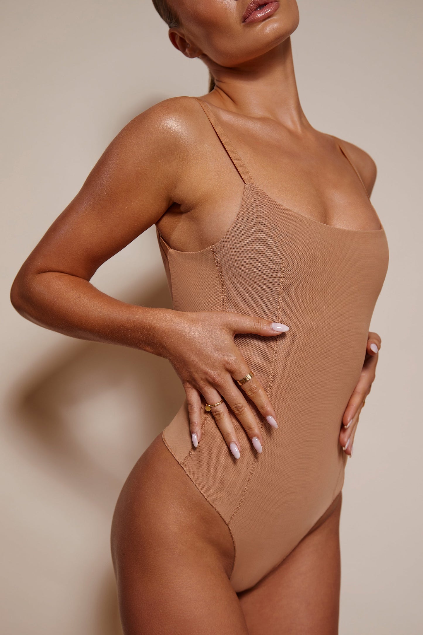 Soft Mesh Bodysuit in Honey