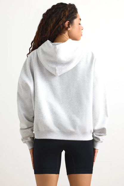 Appliqué Oversized Hoodie in Heather Grey