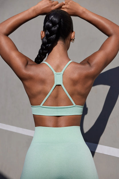 Super Sculpt Seamless Triangle Sports Bra in Pistachio