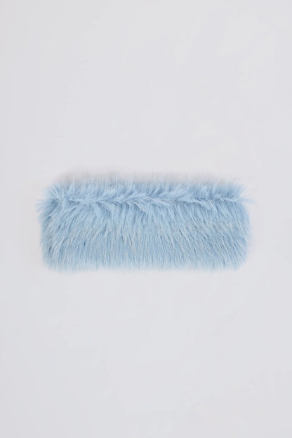 Faux-Fur Headband in Ice Blue