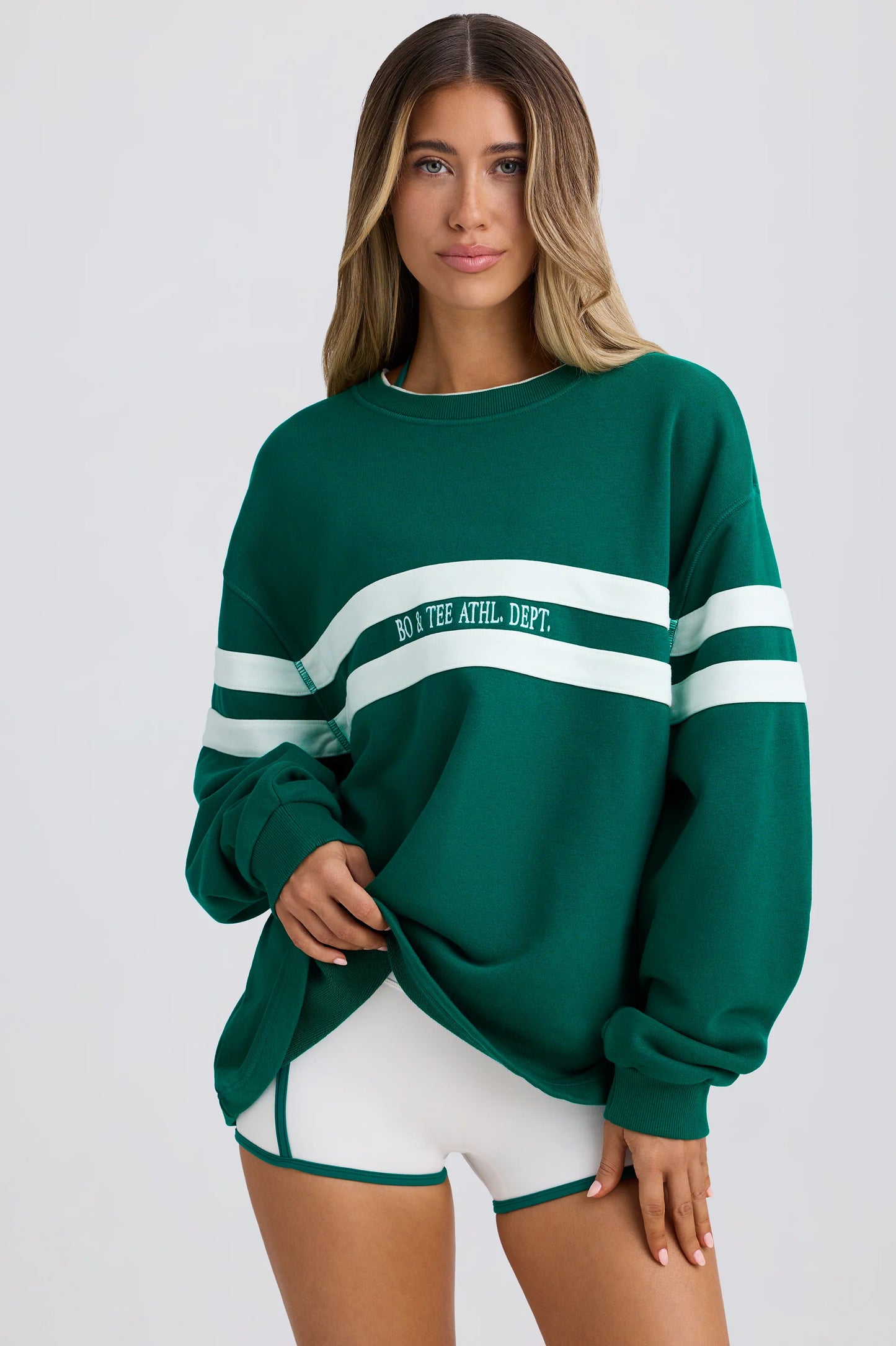 Oversized Sweatshirt in Varsity Green