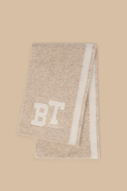 Oversized Knit Scarf in Cream Marl