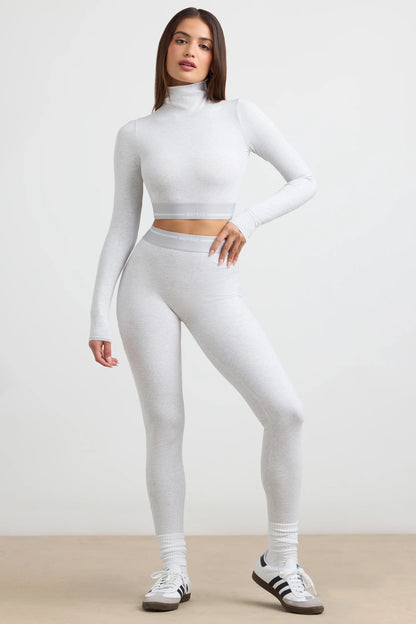 High-Waist Leggings in Grey Marl