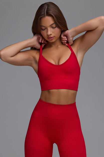 Define Luxe Multiway Sports Bra in Cherry Red