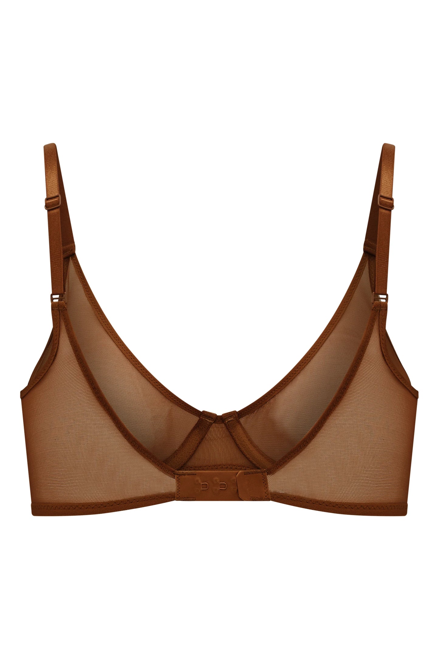 Soft Mesh Single Layer Underwired Bra in Chestnut