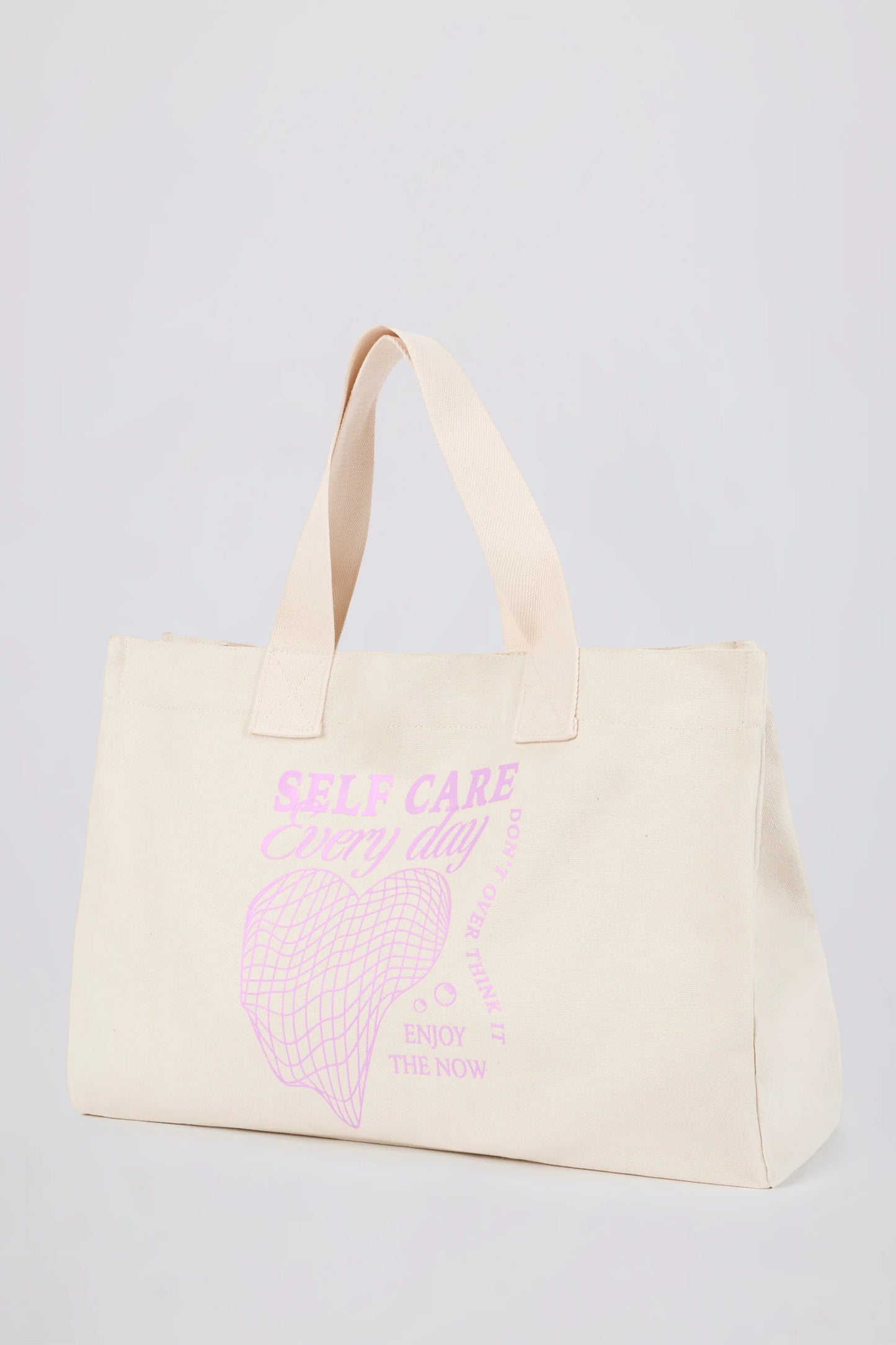 Oversized Canvas Tote Bag in Eggshell