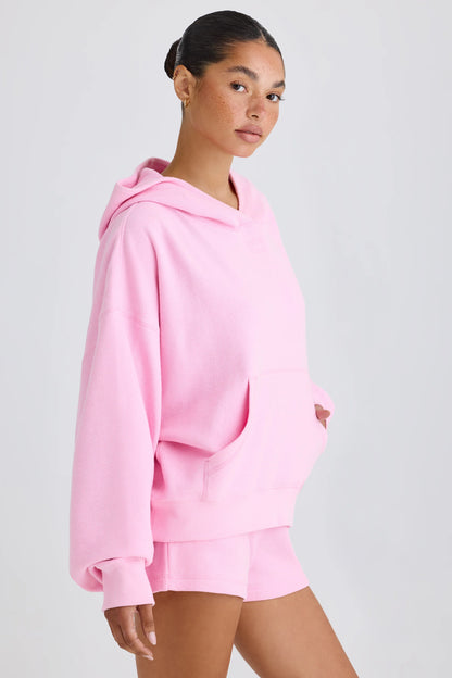 Graphic-Print Hoodie in Bubblegum Pink