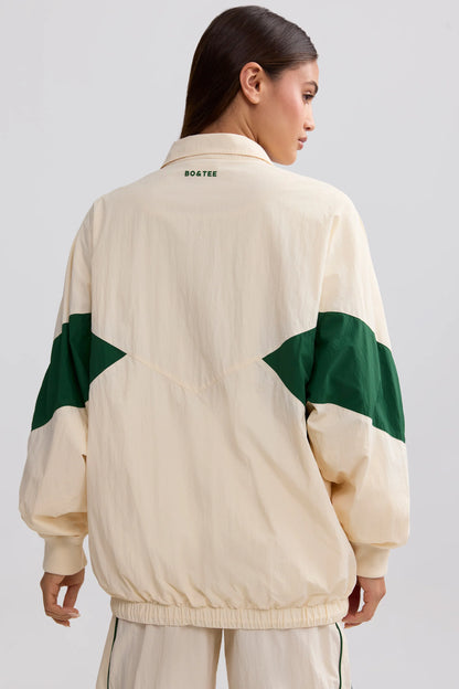 Oversized Colourblock Track Jacket in Marble