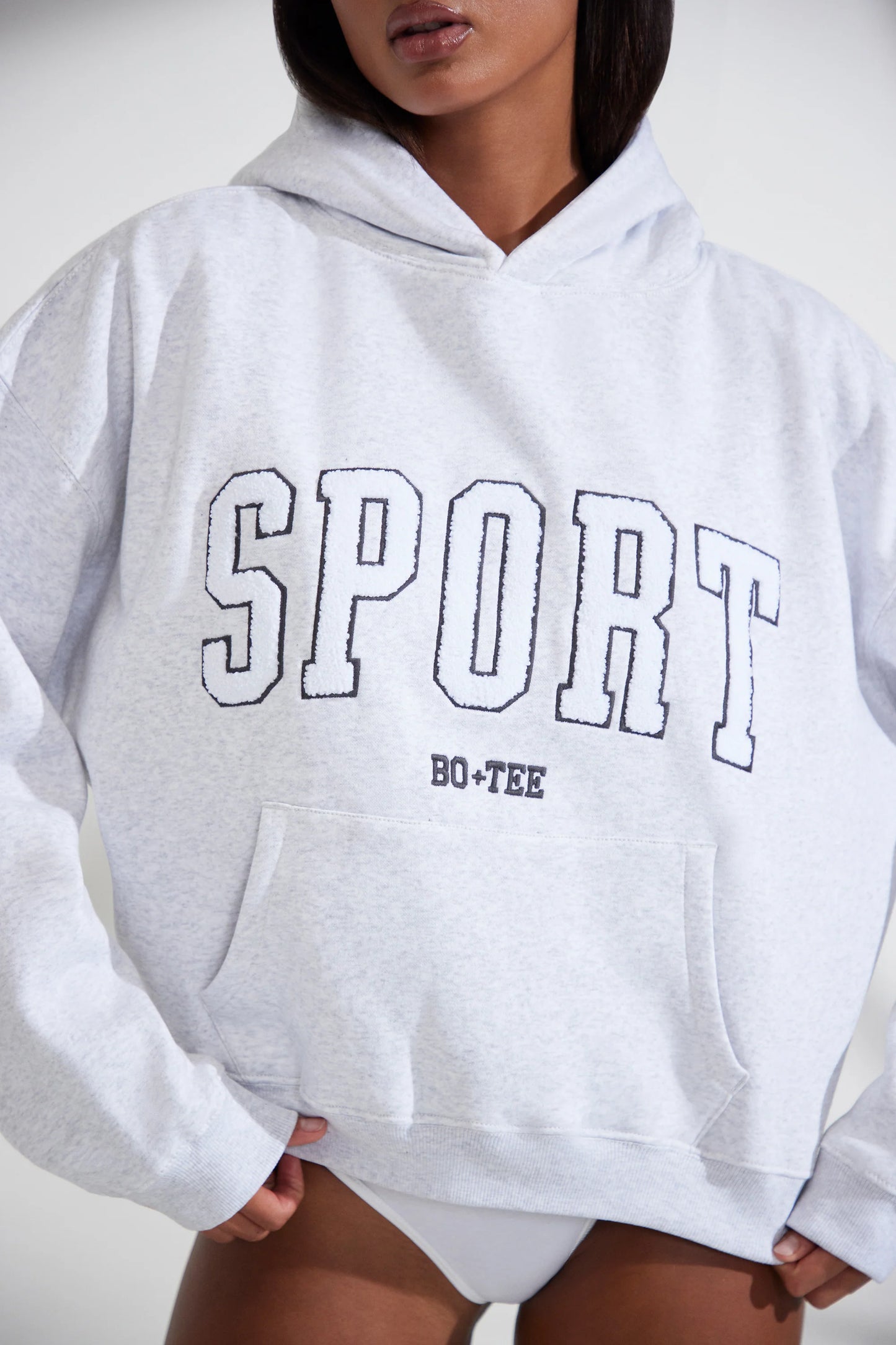 Oversized Hooded Sweatshirt in Heather Grey