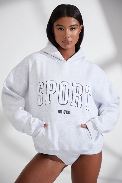 Oversized Hooded Sweatshirt in Heather Grey