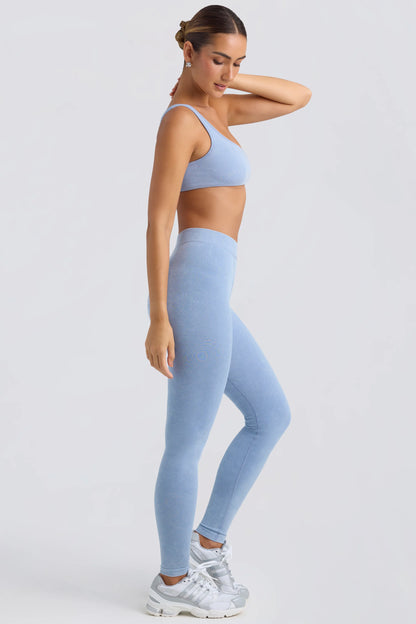 Seamless Rib Leggings in Washed Blue