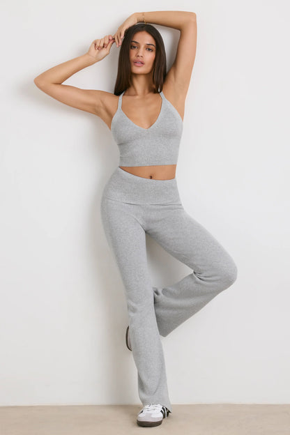 Chunky Knit Tank Top in Heather Grey