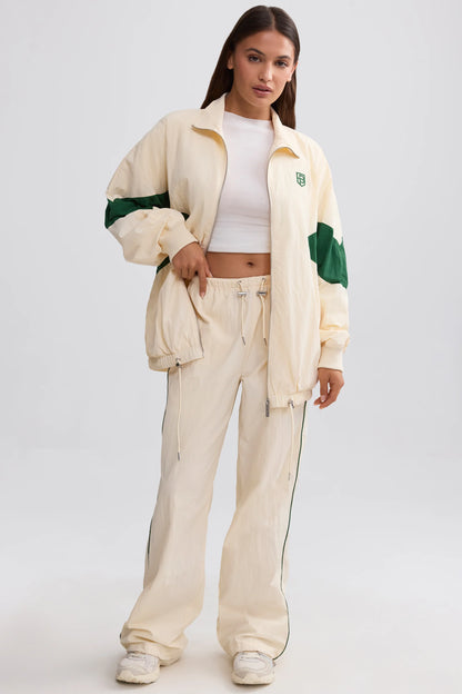 Oversized Colourblock Track Jacket in Marble