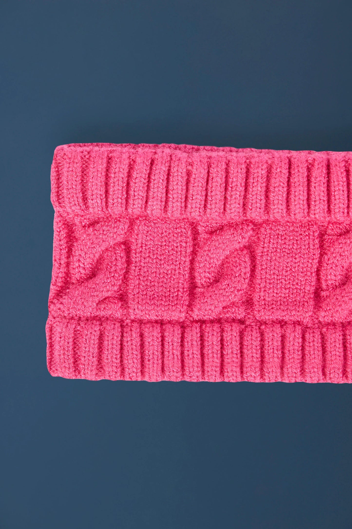 Cable-Knit Headband in Hot Pink