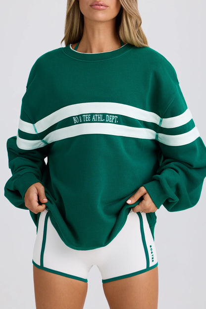 Oversized Sweatshirt in Varsity Green