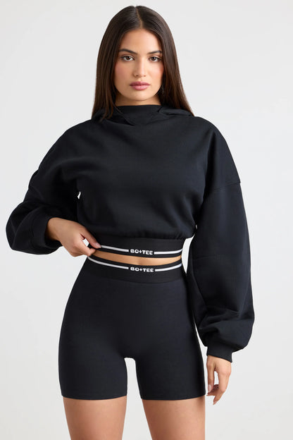 Cropped Hoodie in Black