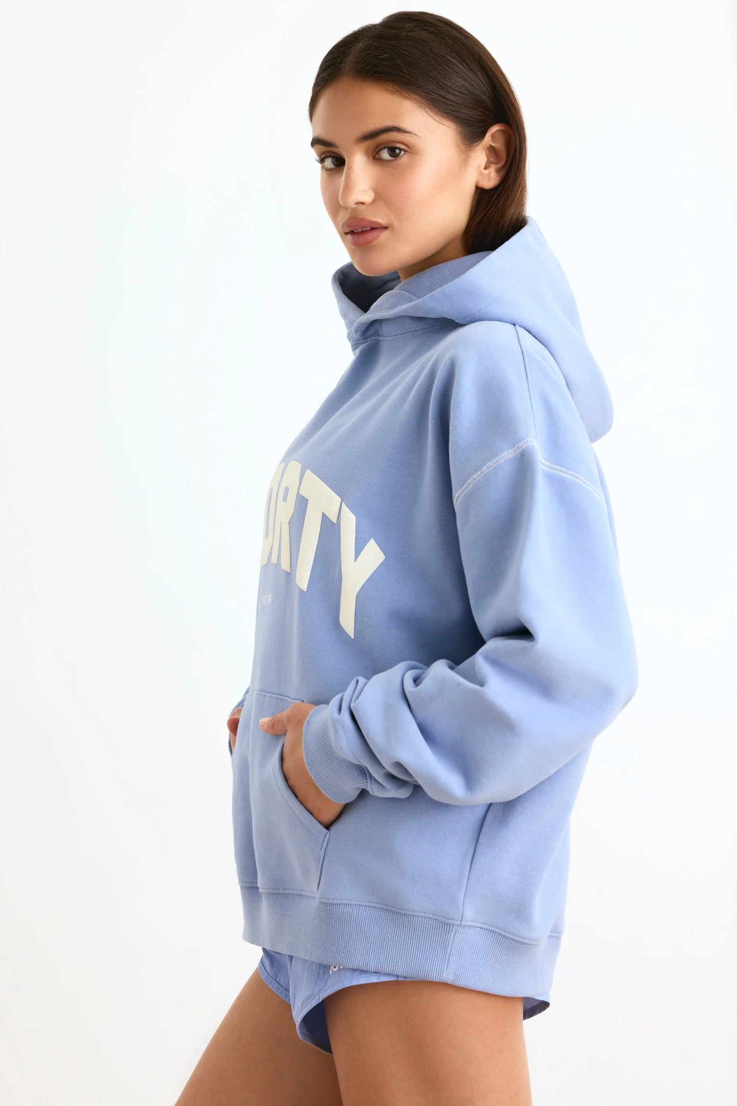 Oversized Hoodie in Lavender Blue