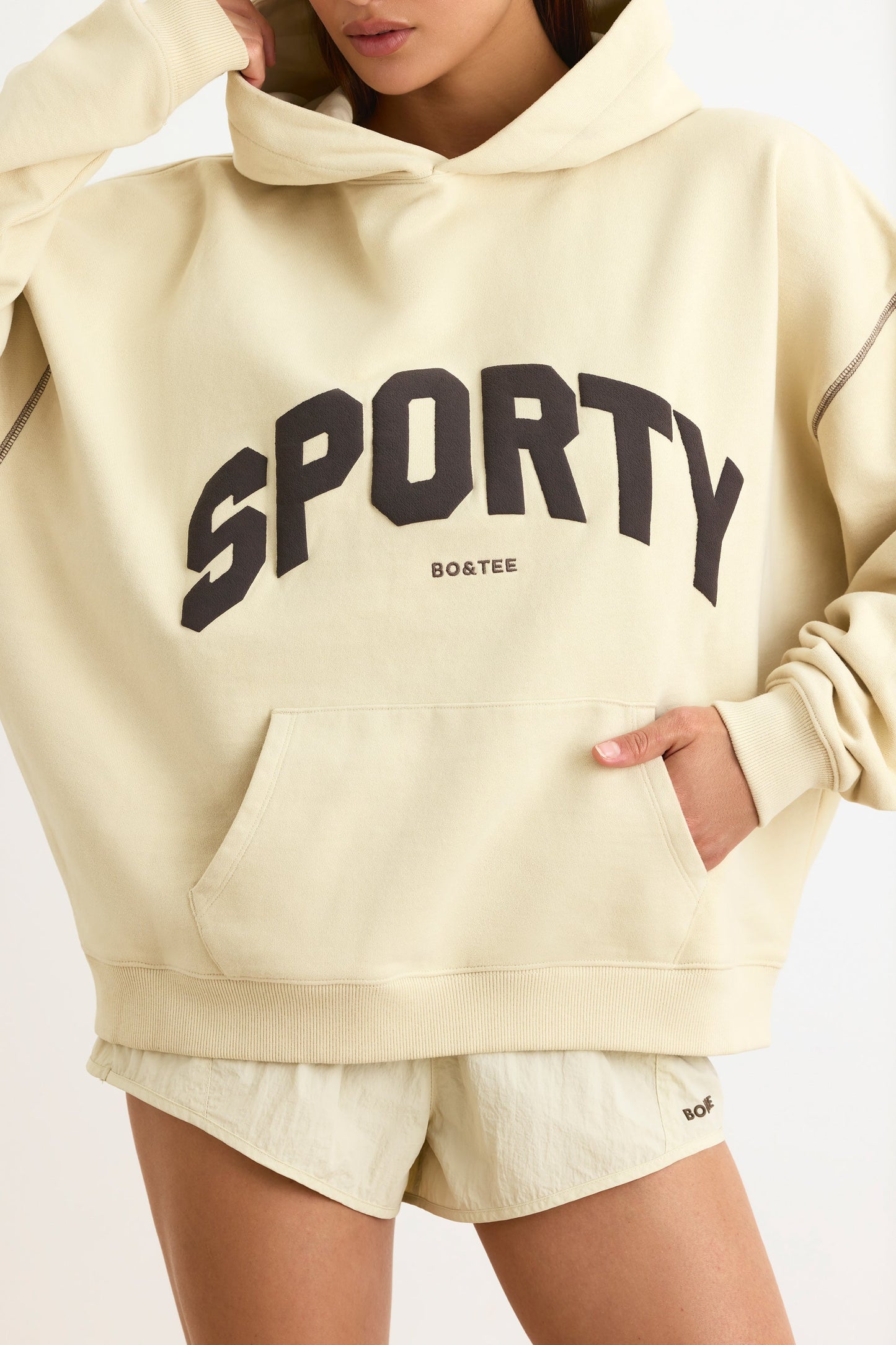 Oversized Hoodie in Bone