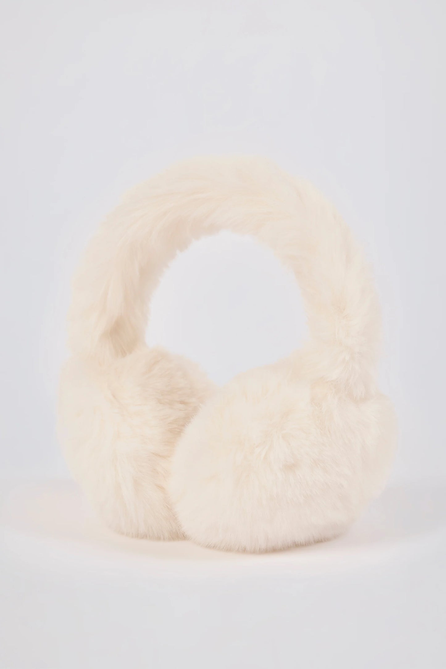 Faux-Fur Earmuffs in Ice White