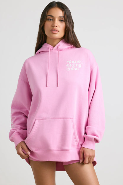 Oversized Hoodie in Bubblegum Pink