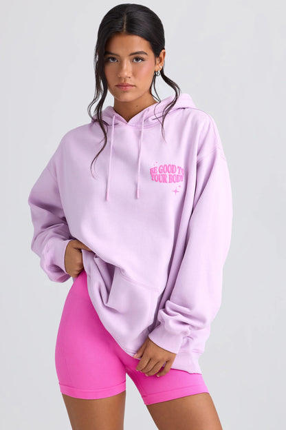 Oversized Hoodie in Violet Pink