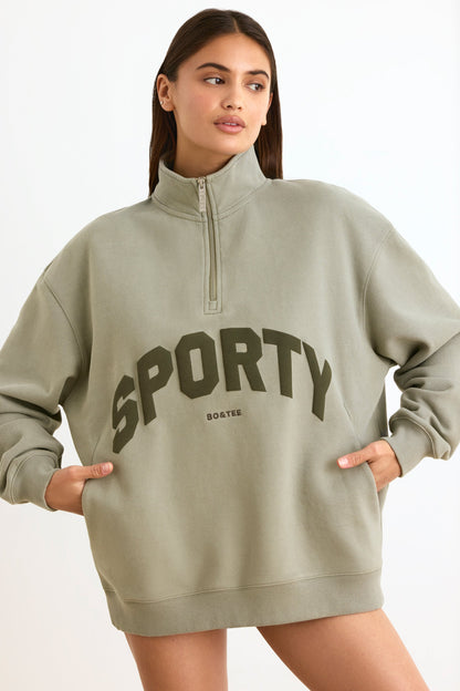 Quarter-Zip Sweatshirt in Mineral