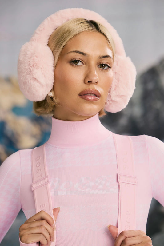 Faux-Fur Earmuffs in Pastel Pink