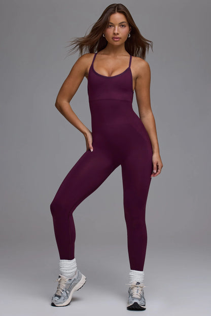 Define Luxe Multiway Open-Back Jumpsuit in Grape