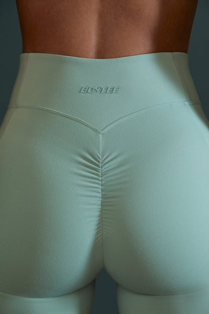 High Waist Wrap Over Leggings in Sage