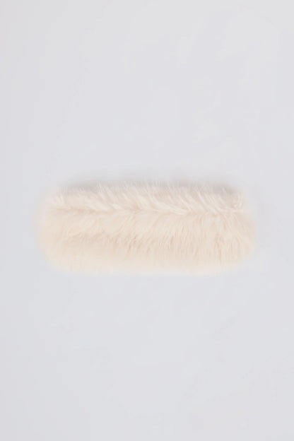 Faux-Fur Headband in Ice White