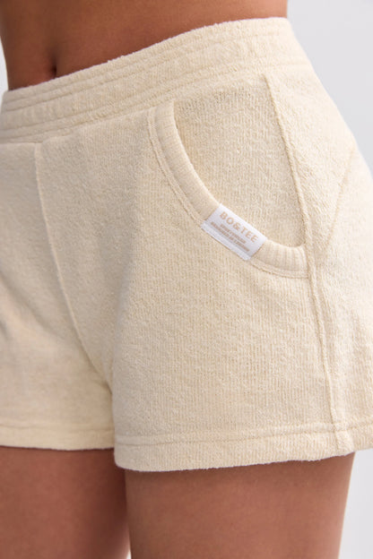 Terry Towelling Shorts in Cream