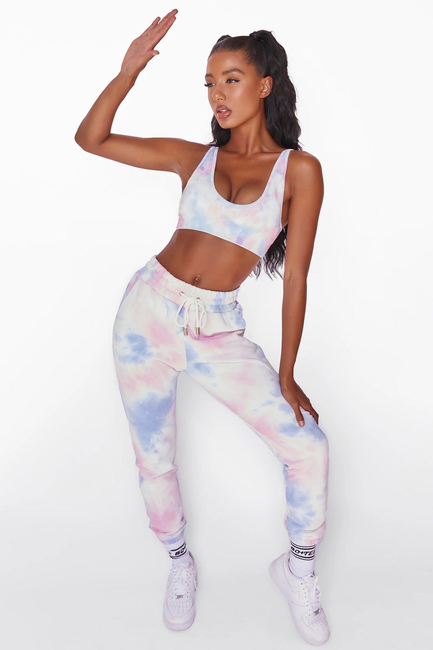 Unwind Full Length Cuffed Joggers in Tie Dye