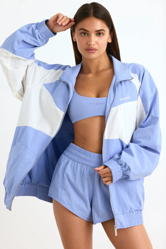 Colourblock Track Jacket in Lavender Blue