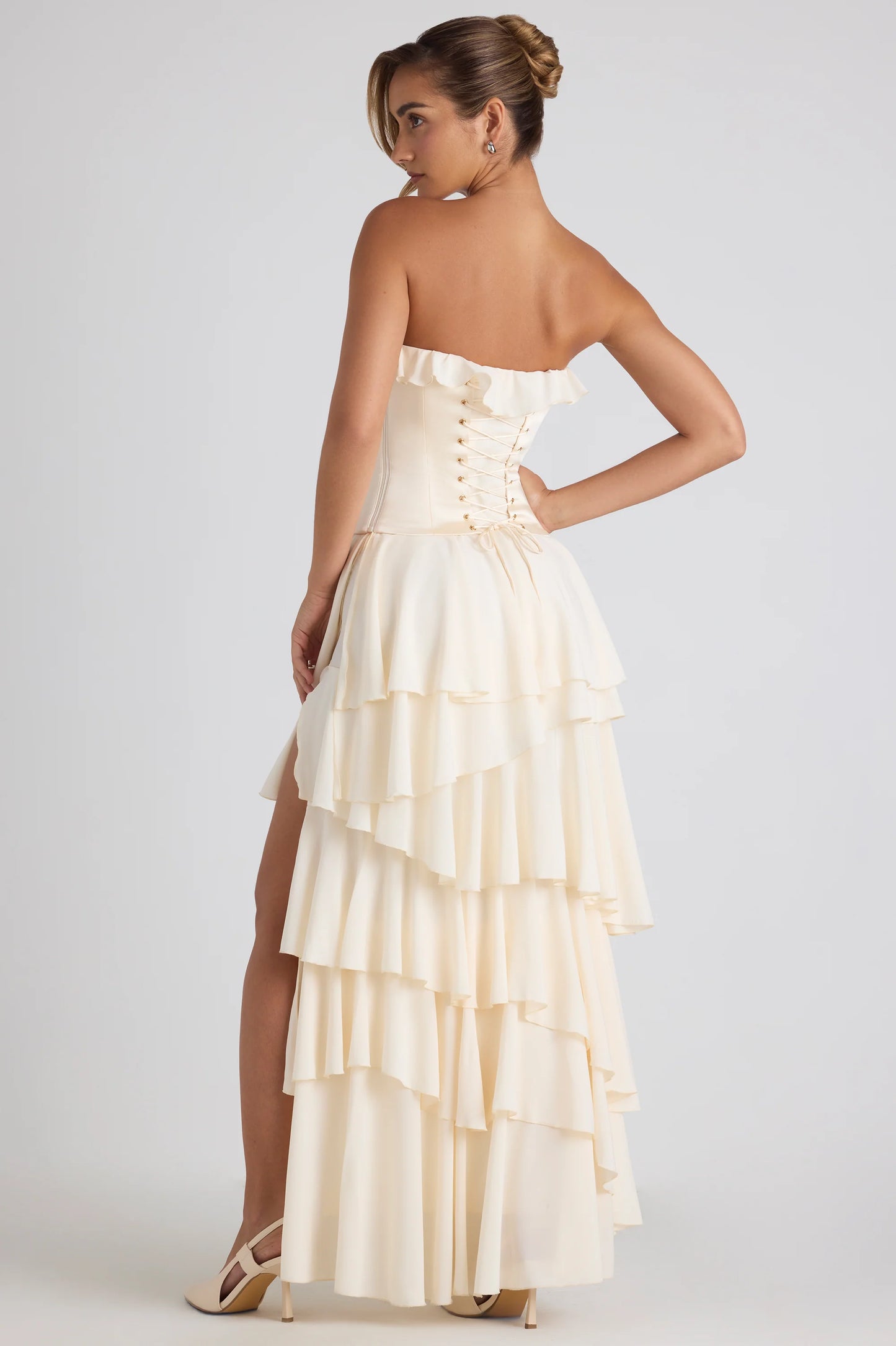 Tiered Corset Gown in Ivory