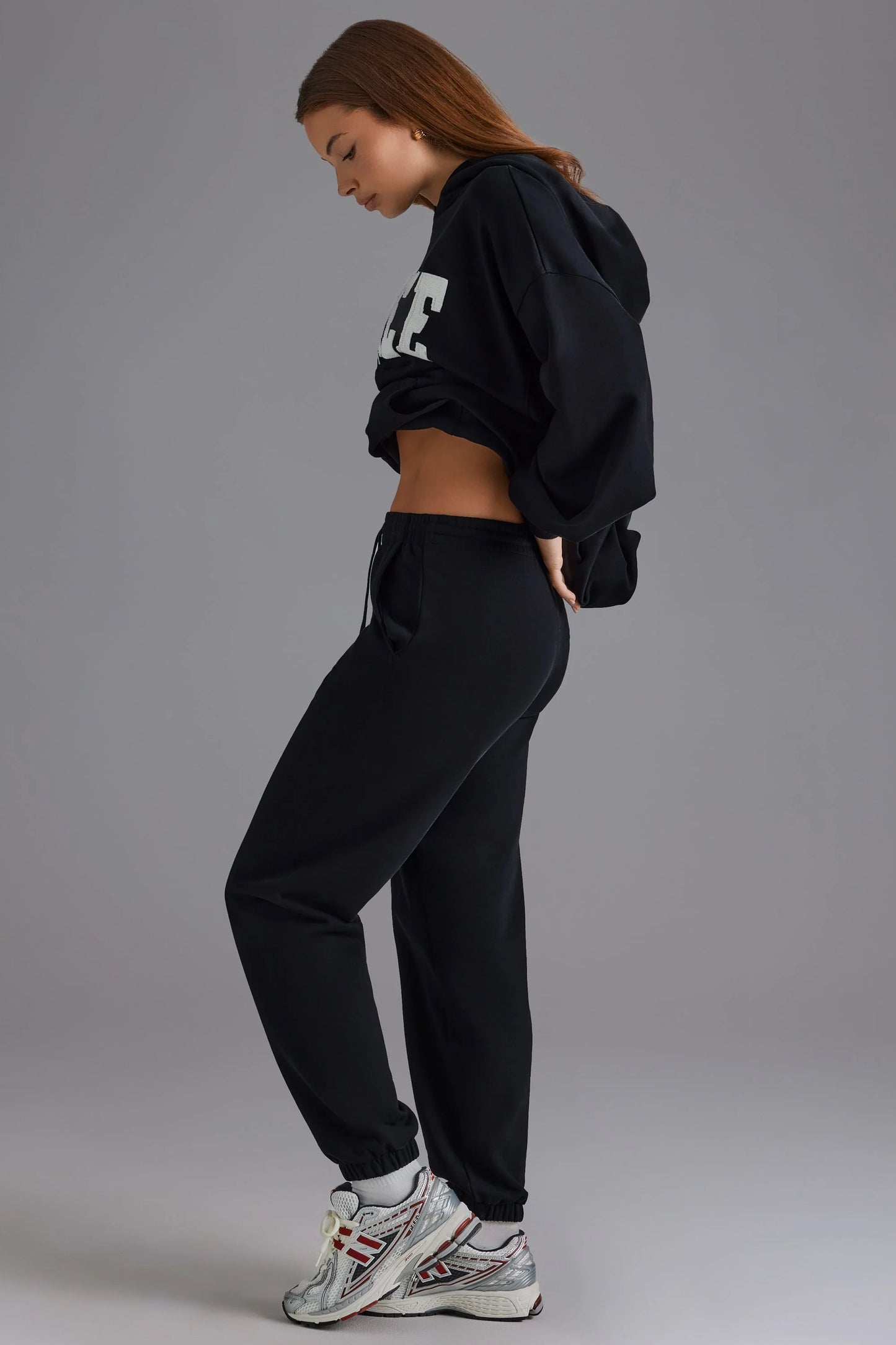 Tall Relaxed Mid-Rise Joggers in Black