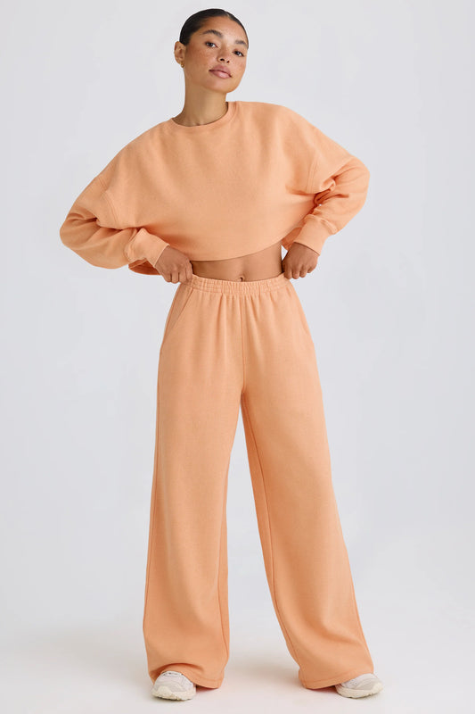 Straight-Leg Joggers in Peach