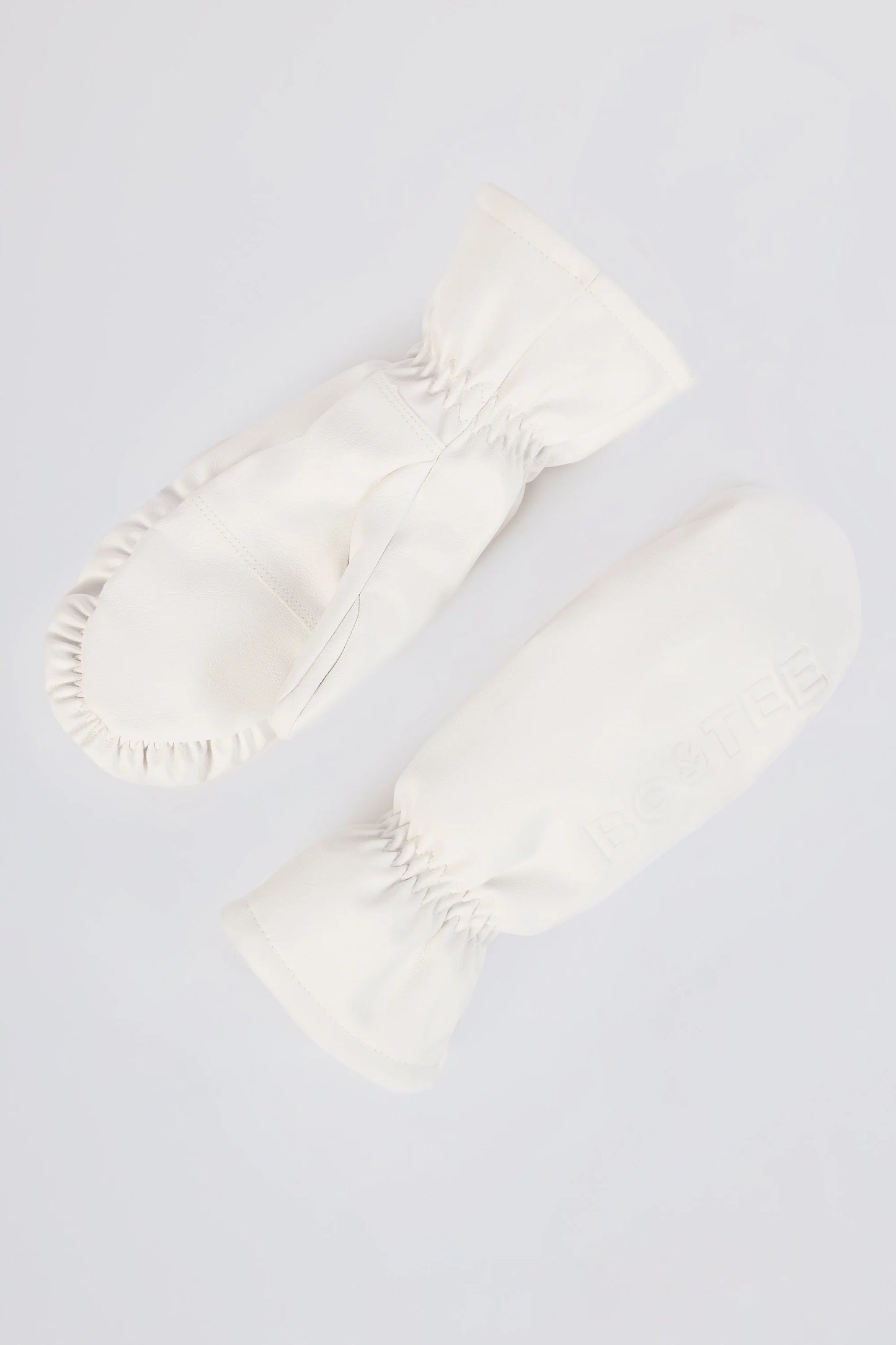 Faux-Leather Gloves in Ice White